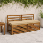 Bankkussens 2 stuks beige polyester