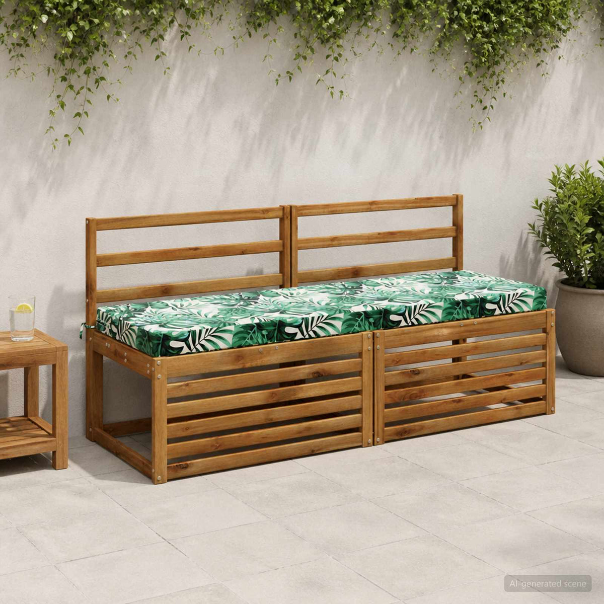 2-delige Bankkussens SOEST 2 st 100% Polyester Bladpatroon