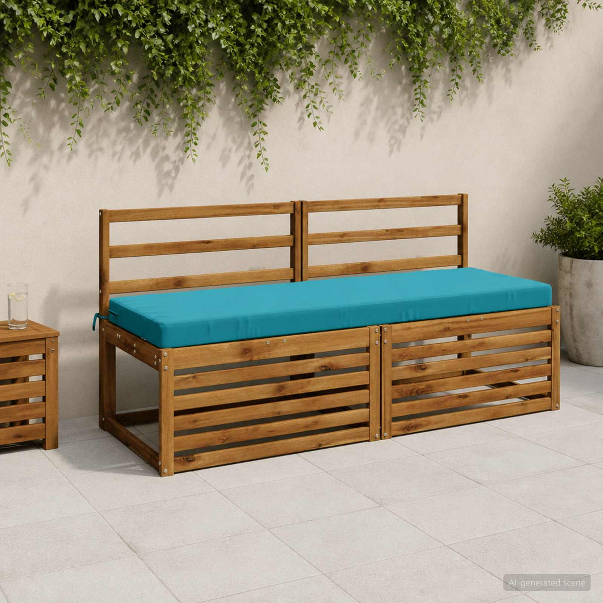 2-delige Bankkussens SOEST 2 st 100% Polyester Turquoise