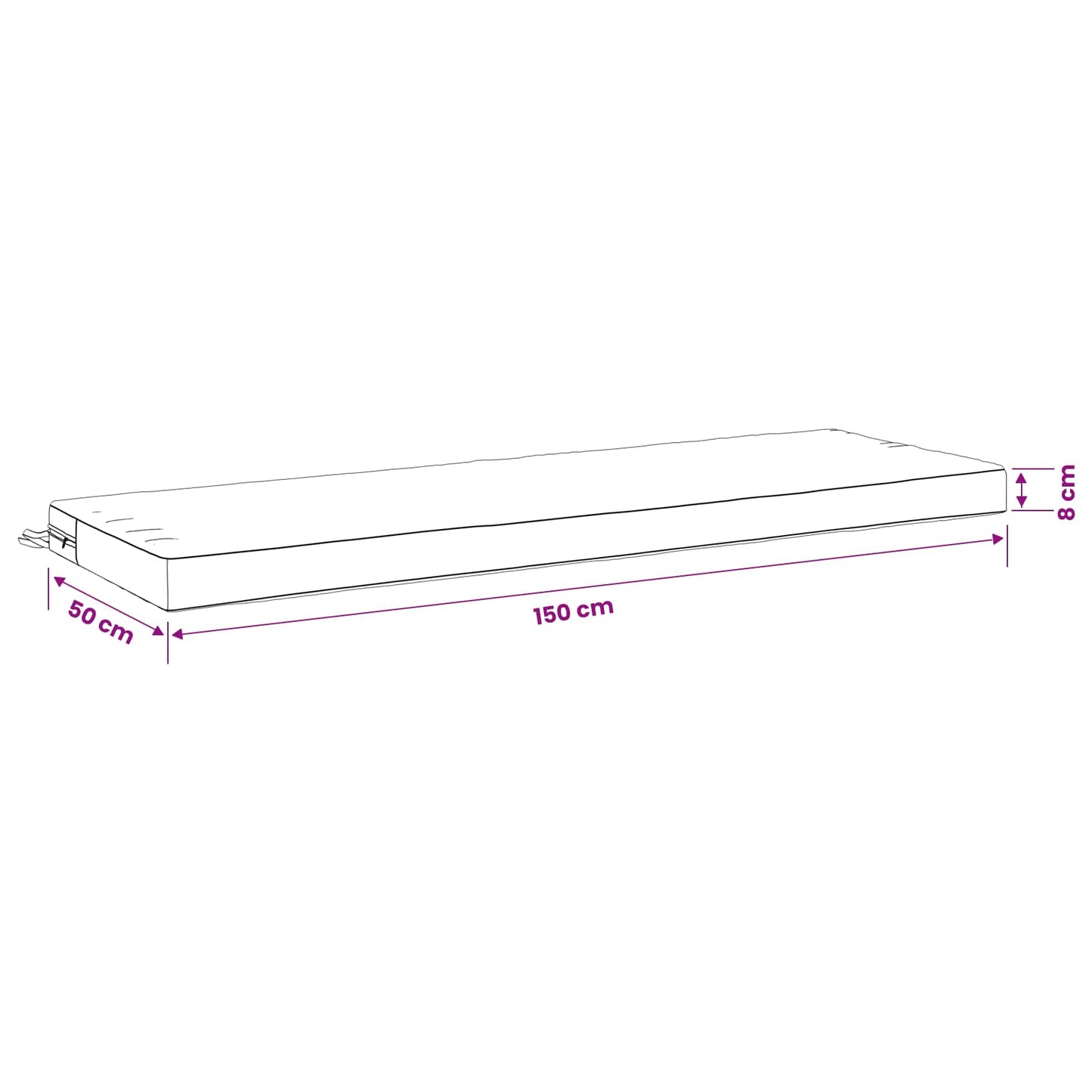 Bankkussen SOEST 100% Polyester Antraciet 150 x 50 x 8 cm