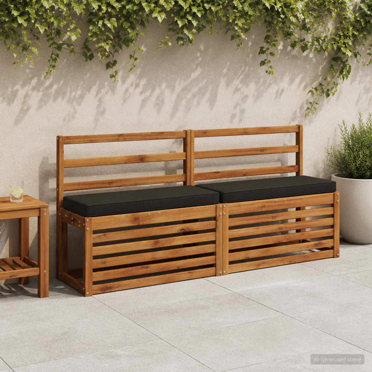 1-delig Bankkussen VUGHT 100% Polyester Zwart 60 x 30 x 5 cm