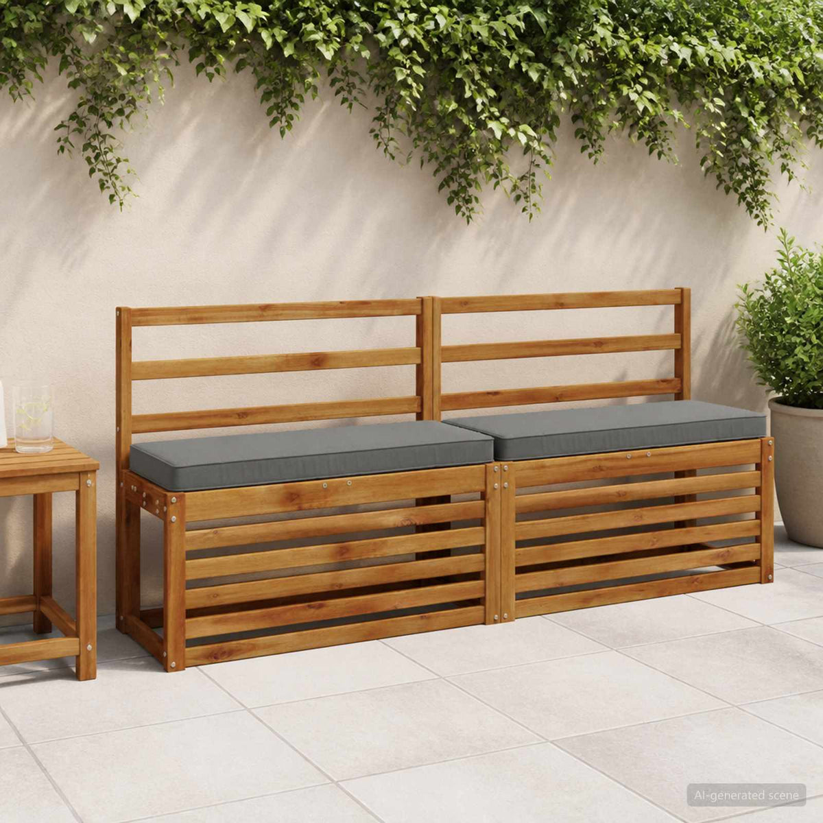 2-delige Bankkussens VUGHT 2 pcs 100% Polyester Grijs