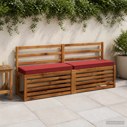 1-delig Bankkussen VUGHT 100% Polyester Wijnrood 60 x 30 x 5 cm