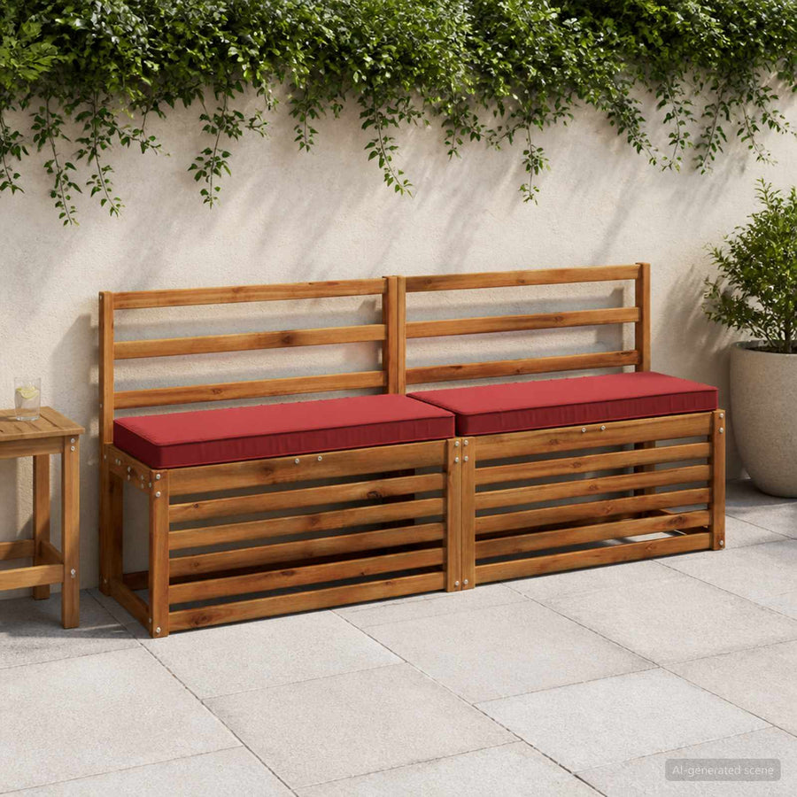 1-delig Bankkussen VUGHT 100% Polyester Wijnrood 60 x 30 x 5 cm
