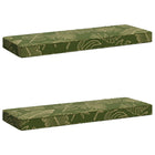 Bankkussens 2-delig groen bladprint 100% polyester
