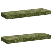 Bankkussens 2-delig groen bladprint 100% polyester