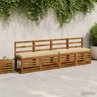 Bankkussen beige 100x30x5 cm polyester