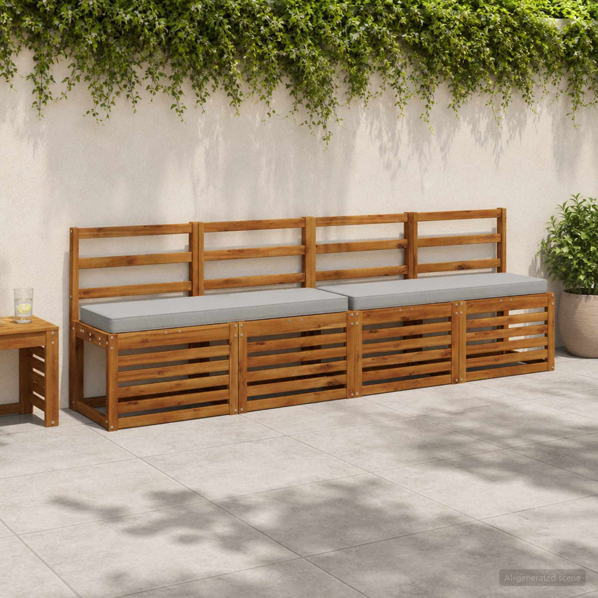 1-delig Bankkussen VUGHT 100% Polyester Grijs 100 x 30 x 5 cm