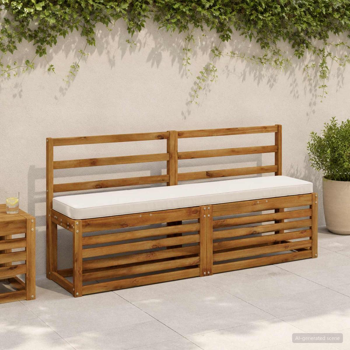 1-delig Bankkussen VUGHT 100% Polyester Wit 140 x 30 x 5 cm
