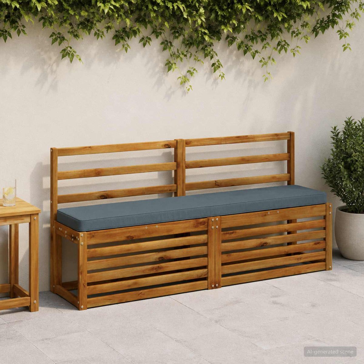 1-delig Bankkussen VUGHT 100% Polyester Blauw 140 x 30 x 5 cm