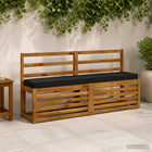 Bankkussen zwart 160x30x5 cm polyester