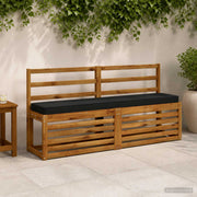 Bankkussen zwart 150x30x5 cm polyester