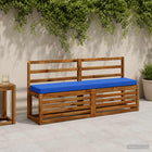 Bankkussens 140x30x5 cm koningsblauw polyester (2 stuks)
