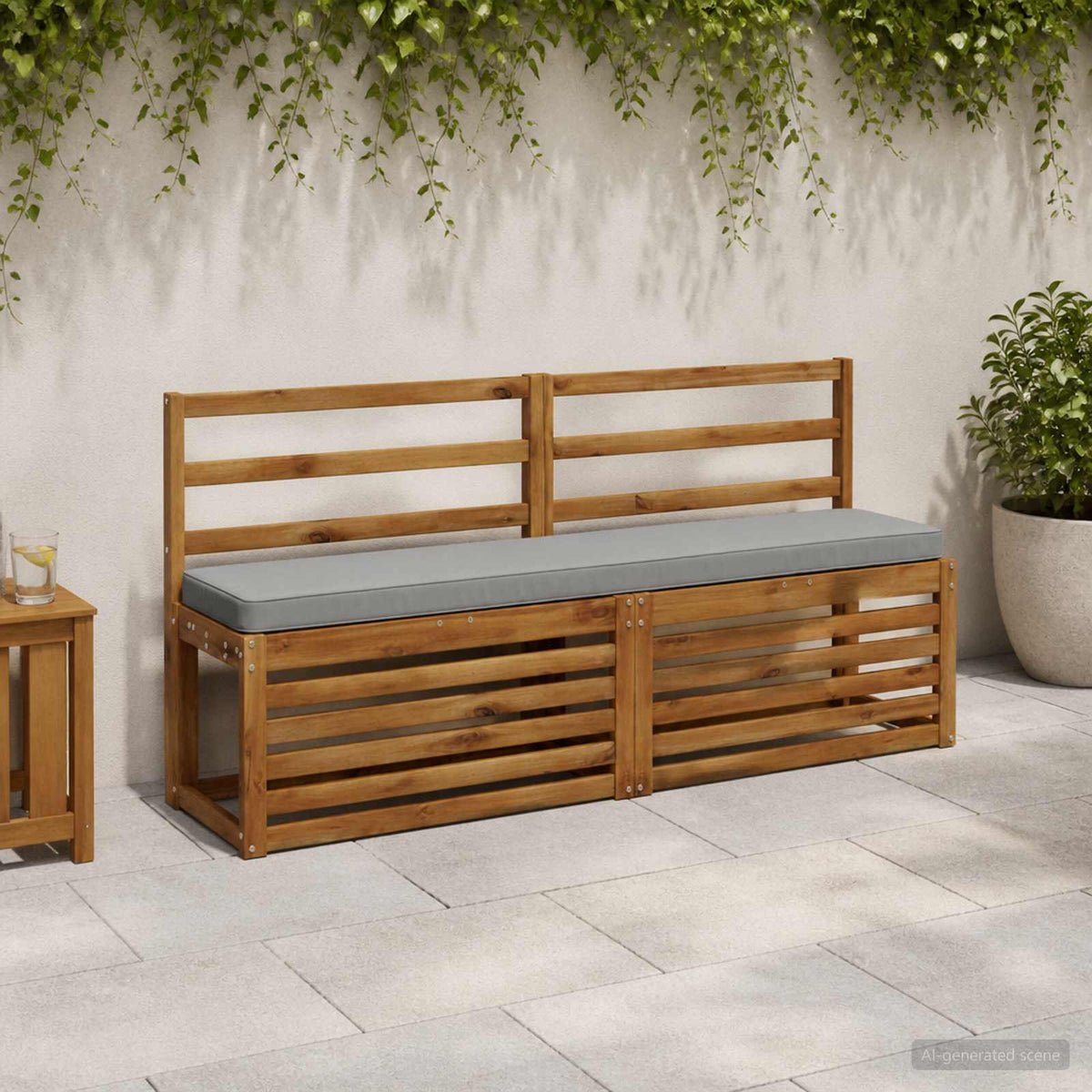 1-delig Bankkussen VUGHT 100% Polyester Grijs 140 x 30 x 5 cm
