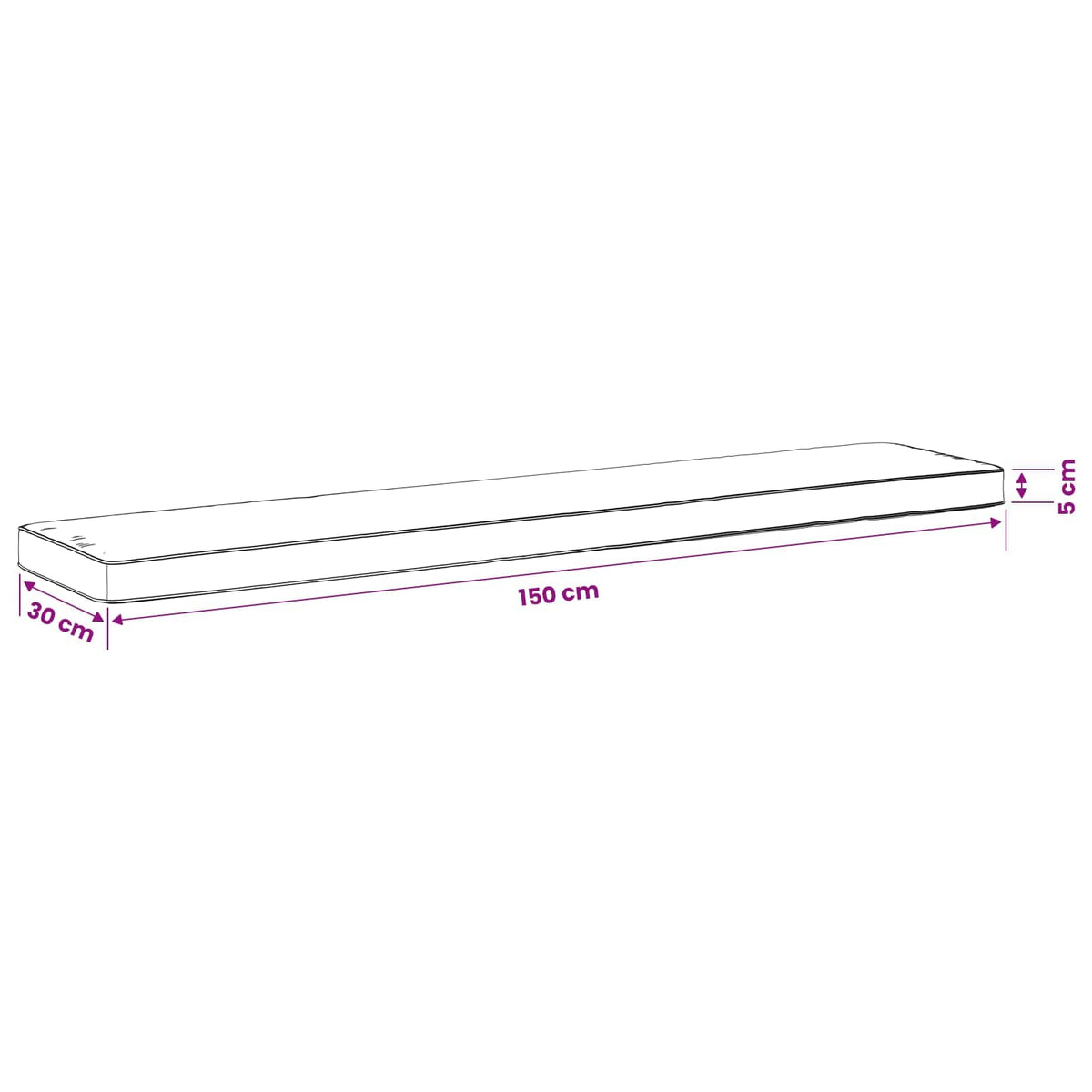 1-delig Bankkussen VUGHT 100% Polyester Zand 150 x 30 x 5 cm