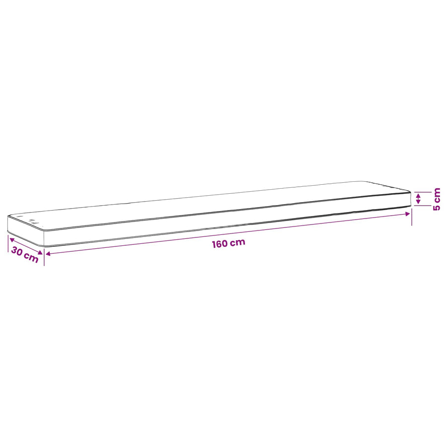 1-delig Bankkussen VUGHT 100% Polyester Zwart 160 x 30 x 5 cm