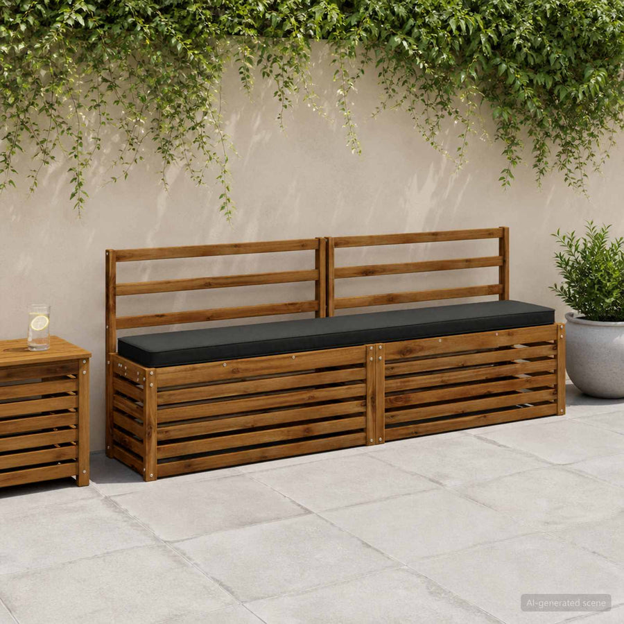 1-delig Bankkussen VUGHT 100% Polyester Zwart 180 x 30 x 5 cm