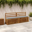 Bankkussen grijs 200x30x5 cm polyester