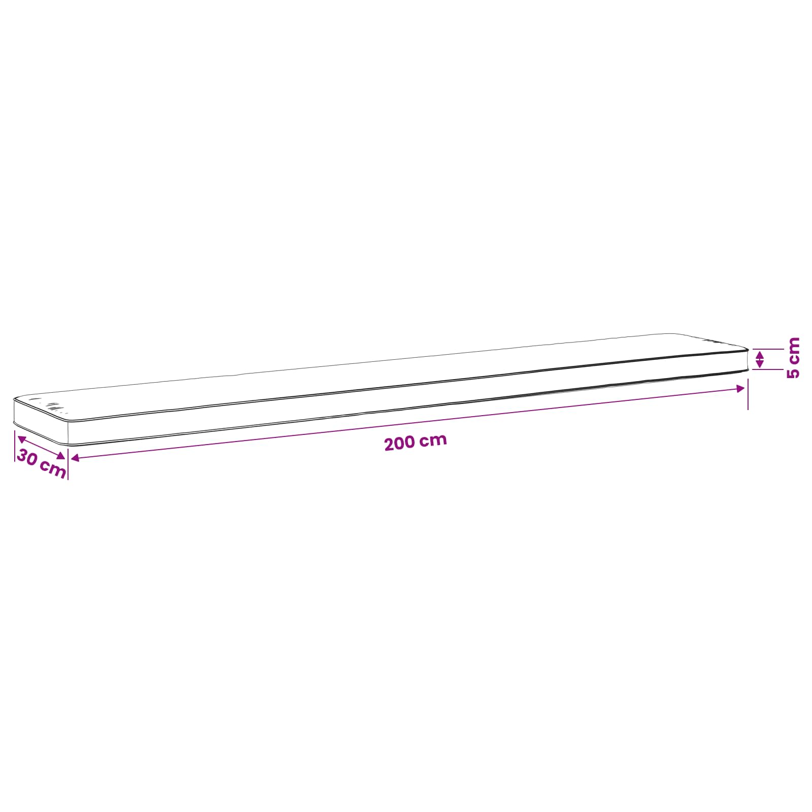 1-delig Bankkussen VUGHT 100% Polyester Wit 200 x 30 x 5 cm
