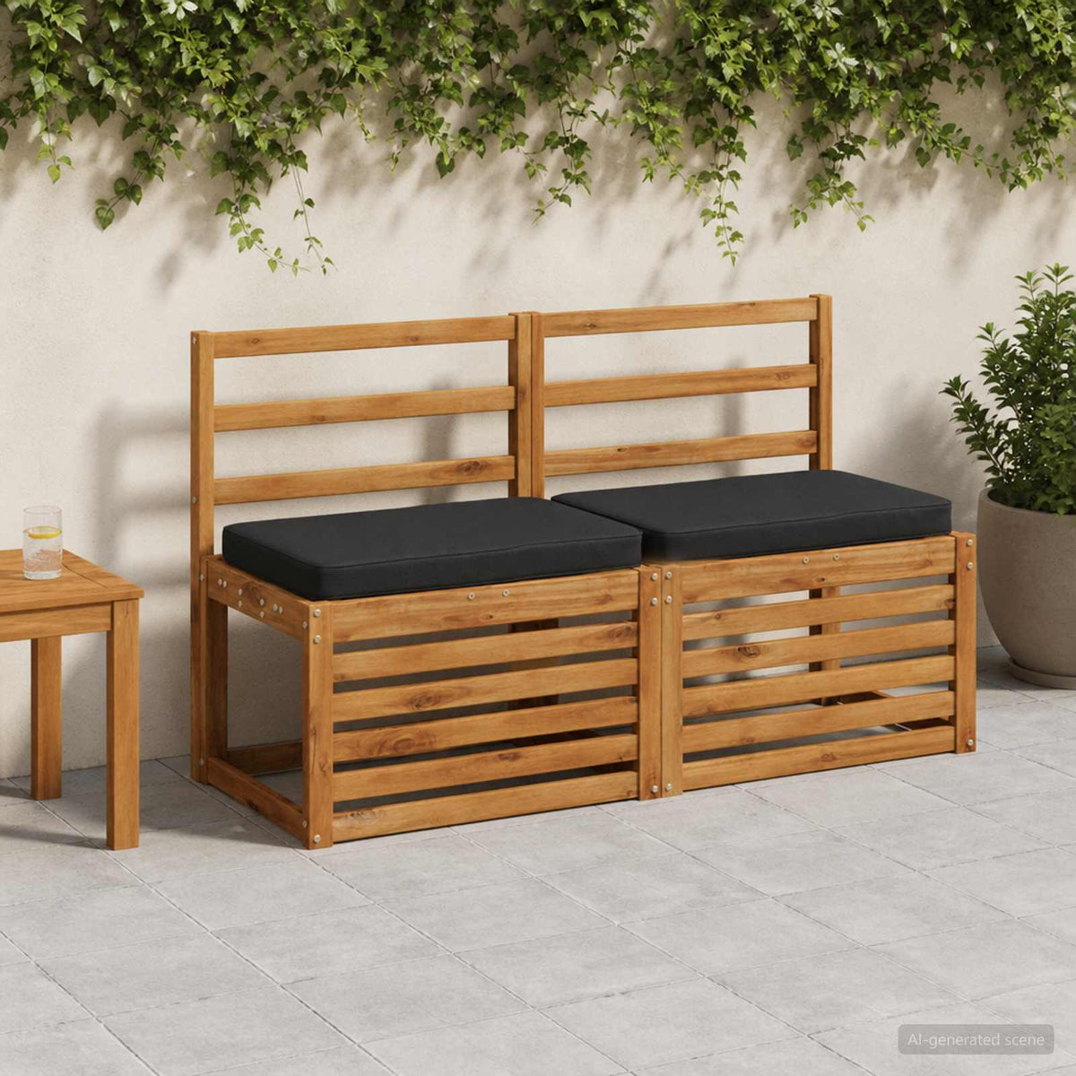 1-delig Bankkussen VUGHT 100% Polyester Zwart 60 x 40 x 5 cm