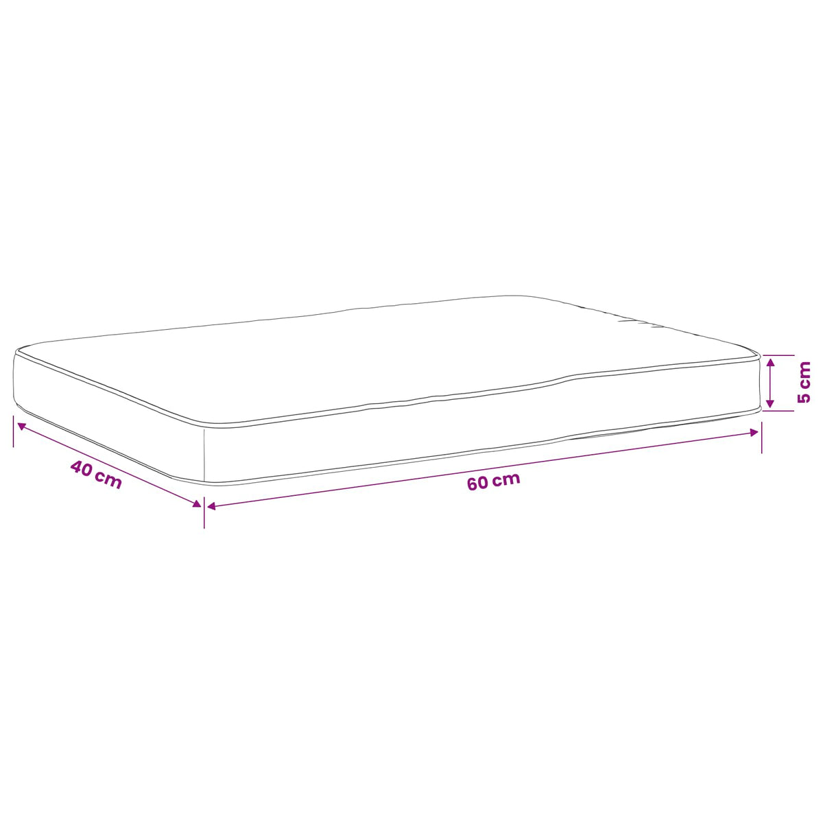 1-delig Bankkussen VUGHT 100% Polyester Grijs 60 x 40 x 5 cm