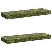 Bankkussens 2 stuks bladprint groen polyester