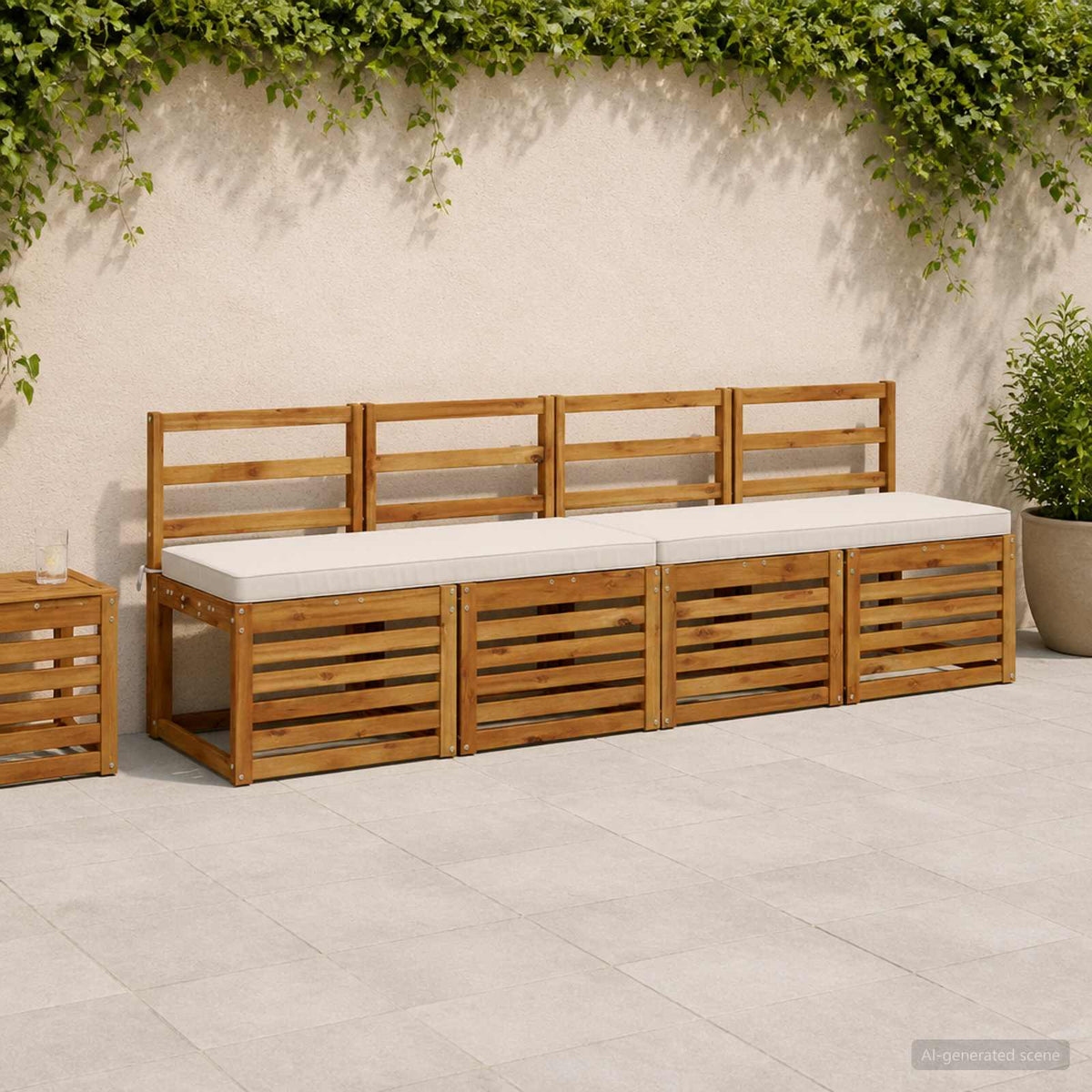 1-delig Bankkussen VUGHT 100% Polyester Wit 110 x 40 x 5 cm