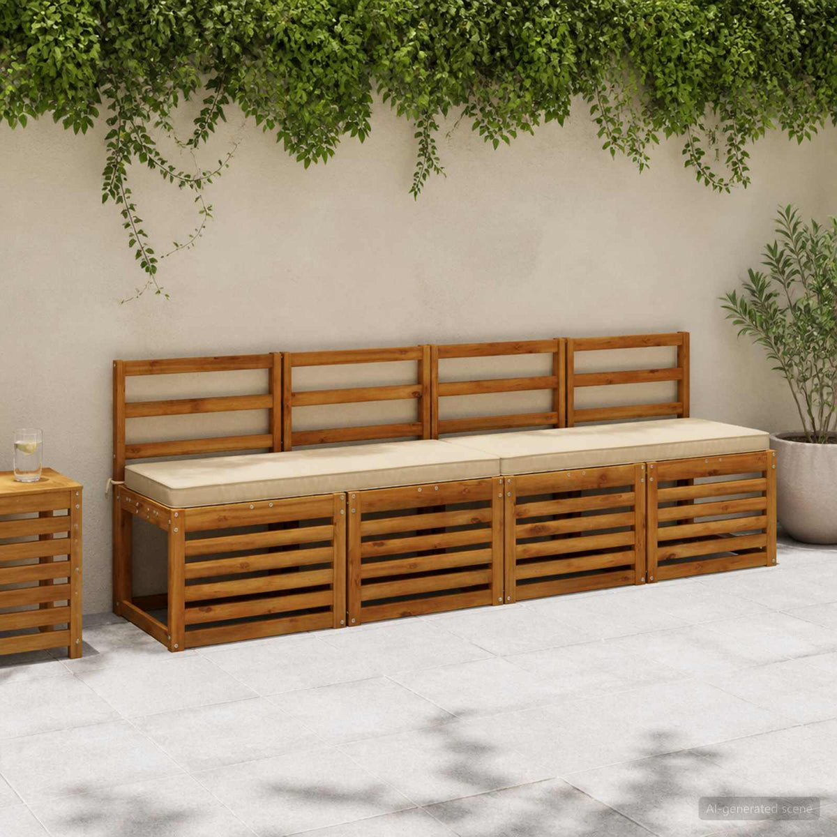 1-delig Bankkussen VUGHT 100% Polyester Beige 100 x 40 x 5 cm