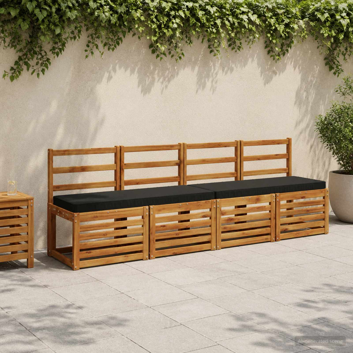 1-delig Bankkussen VUGHT 100% Polyester Zwart 100 x 40 x 5 cm