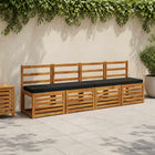 Bankkussen zwart 110x40x5 cm polyester