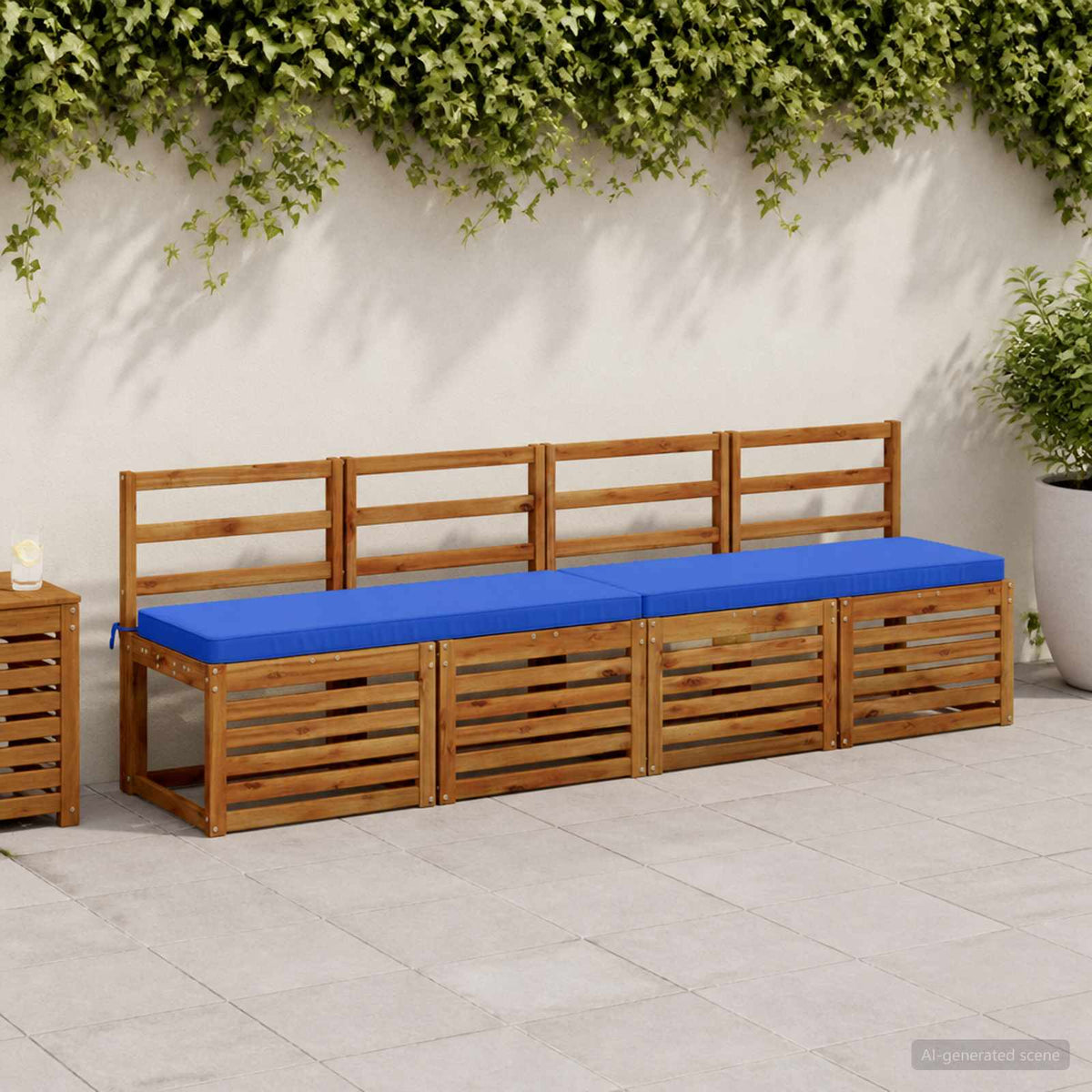 1-delig Bankkussen VUGHT 100% Polyester Koninklijk Blauw