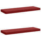 Bankkussens 2 stuks wijnrood polyester