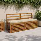 Bankkussen beige 140x40x5 cm polyester