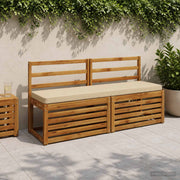 Bankkussen beige 140x40x5 cm polyester