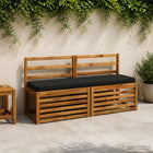 Bankkussen zwart 140x40x5 cm polyester