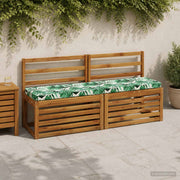 Bankkussens 2-delig 100% polyester groen bladpatroon
