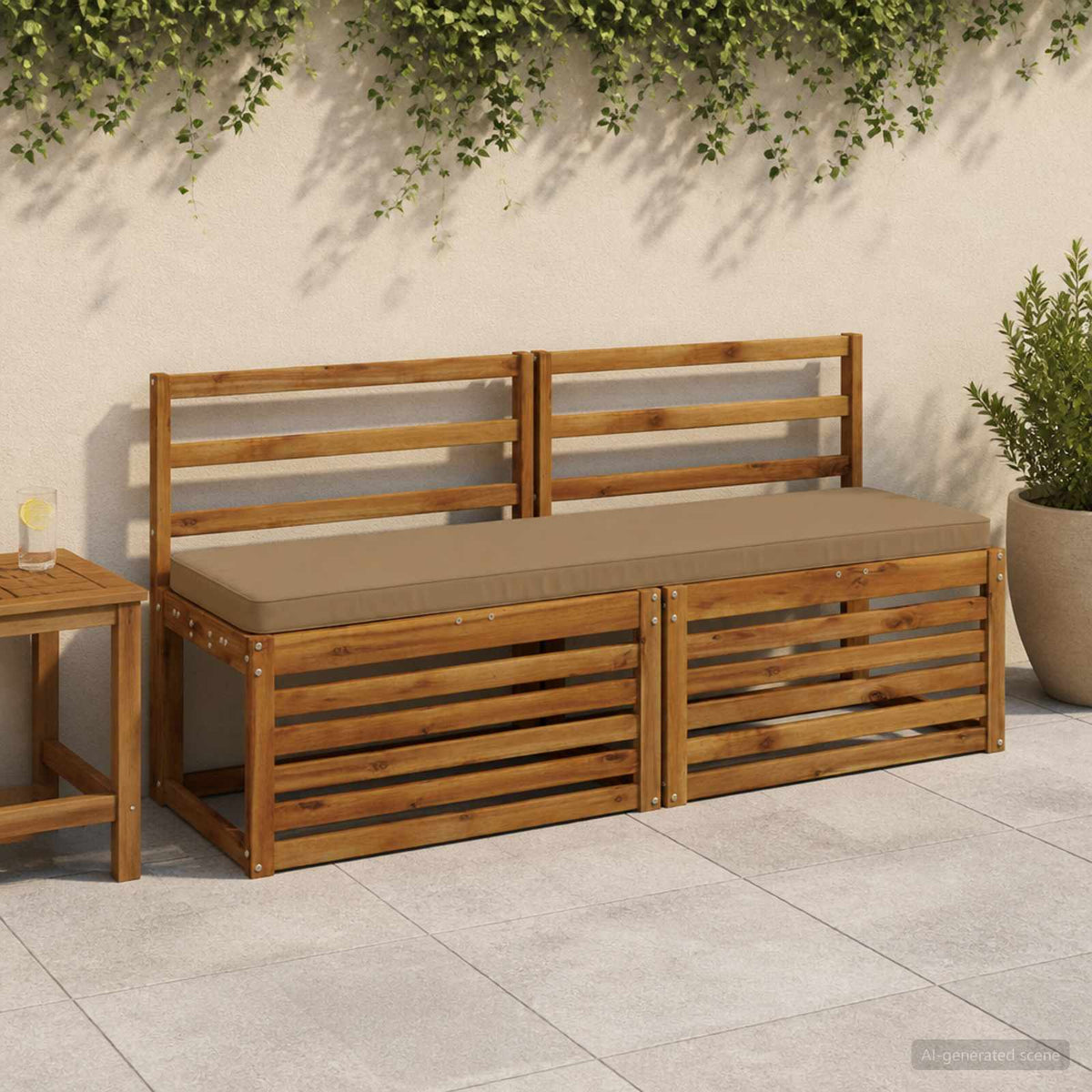 1-delig Bankkussen VUGHT 100% Polyester Taupe 140 x 40 x 5 cm