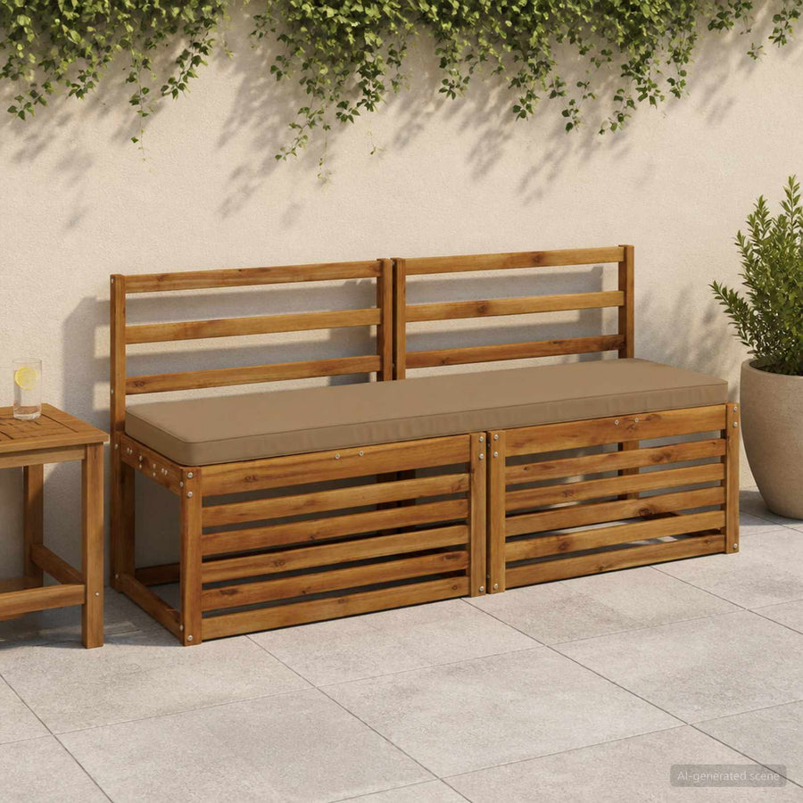 2-delige Bankkussens VUGHT 2 st 100% Polyester Taupe