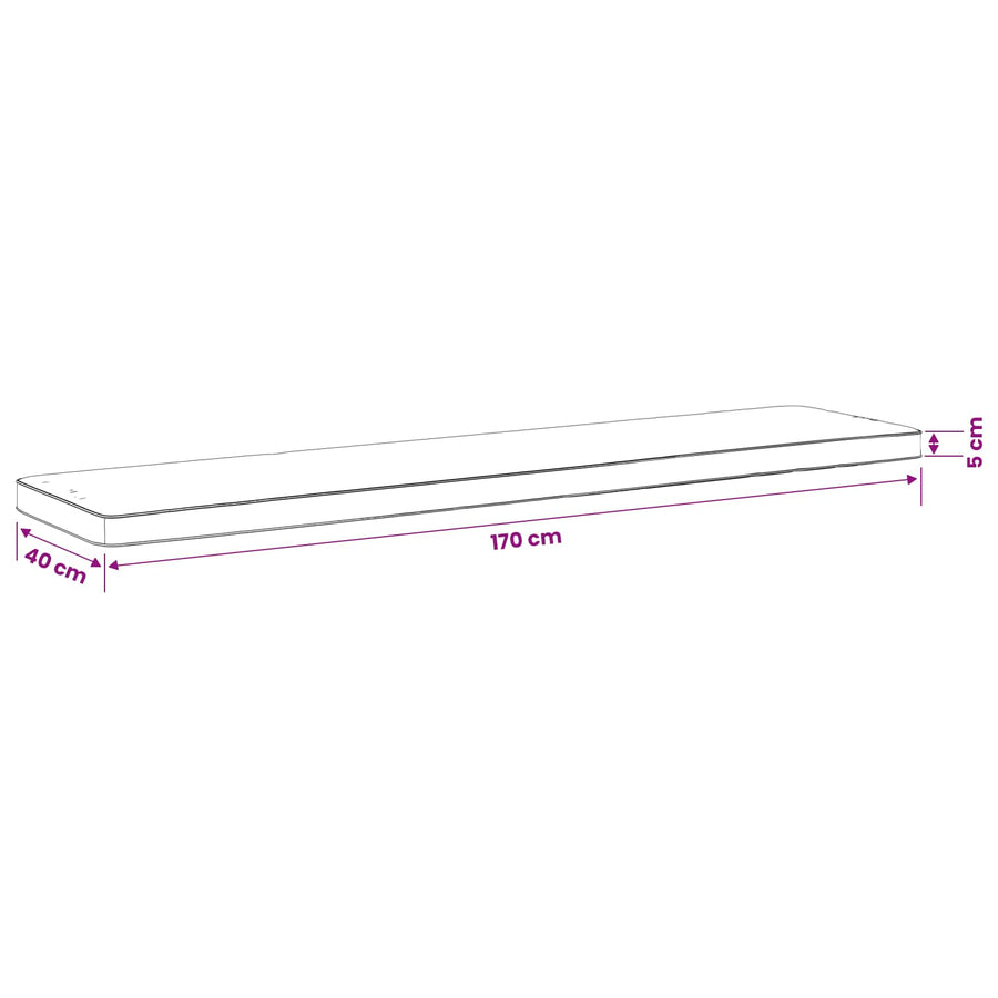 1-delig Bankkussen VUGHT 100% Polyester Wit 170 x 40 x 5 cm