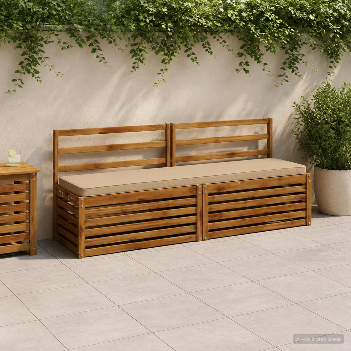 1-delig Bankkussen VUGHT 100% Polyester Zand 170 x 40 x 5 cm