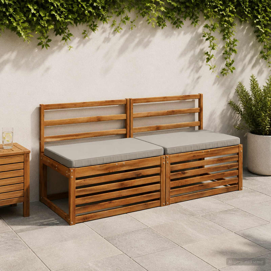 2-delige Bankkussens VUGHT 2 st 100% Polyester Grijs