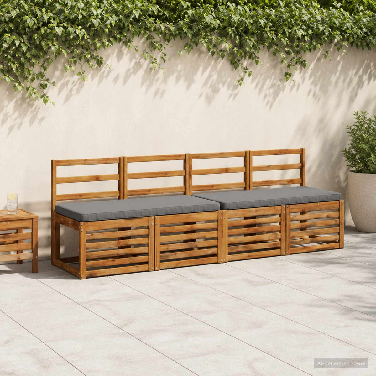 1-delig Bankkussen VUGHT 100% Polyester Grijs 100 x 50 x 5 cm
