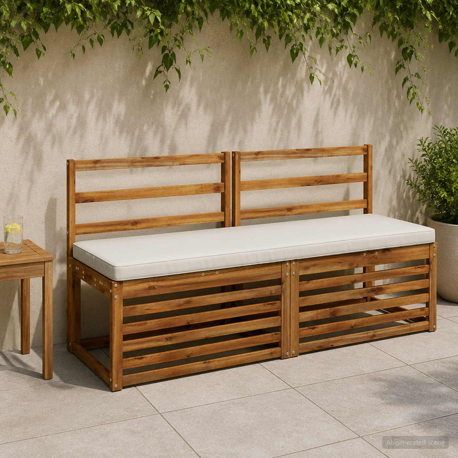 1-delig Bankkussen VUGHT 100% Polyester Wit 140 x 50 x 5 cm