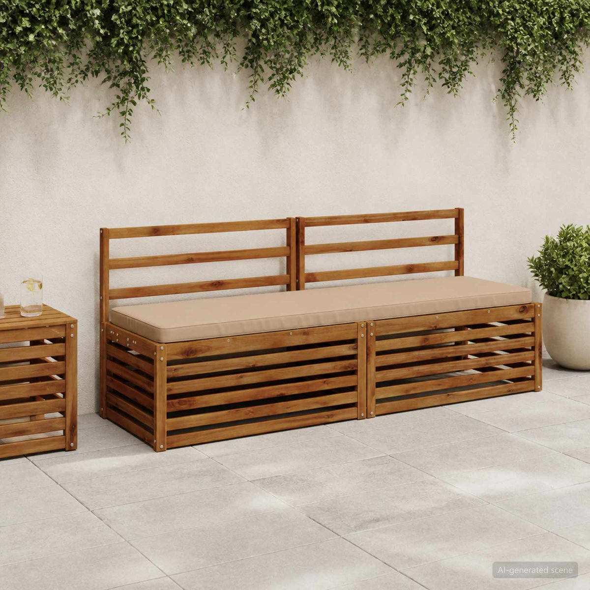 1-delig Bankkussen VUGHT 100% Polyester Zand 170 x 50 x 5 cm