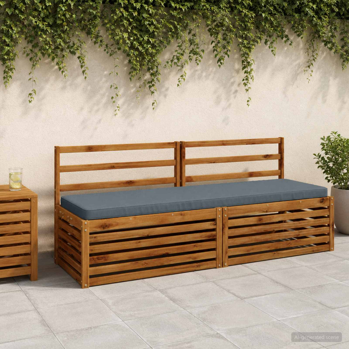 1-delig Bankkussen VUGHT 100% Polyester Blauw 170 x 50 x 5 cm