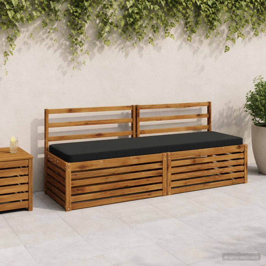1-delig Bankkussen VUGHT 100% Polyester Zwart 170 x 50 x 5 cm