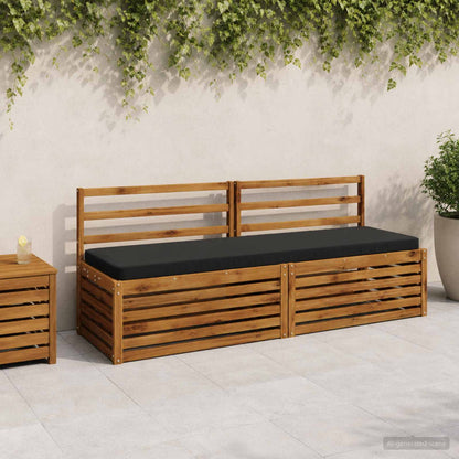 1-delig Bankkussen VUGHT 100% Polyester Zwart 180 x 50 x 5 cm