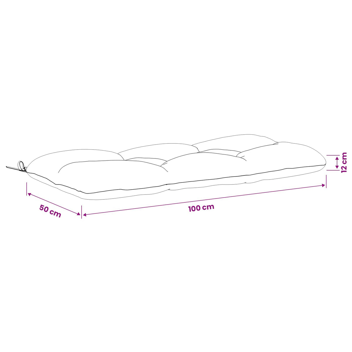 2-delige Bankkussens VIANEN 100% Polyester Wit 100 x 50 x 12 cm