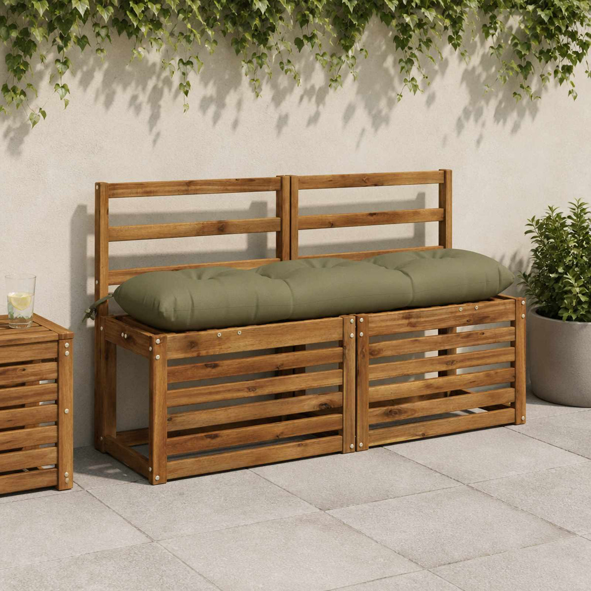 Bankkussen VIANEN 100% Polyester Olijfgroen 110 x 30 x 12 cm