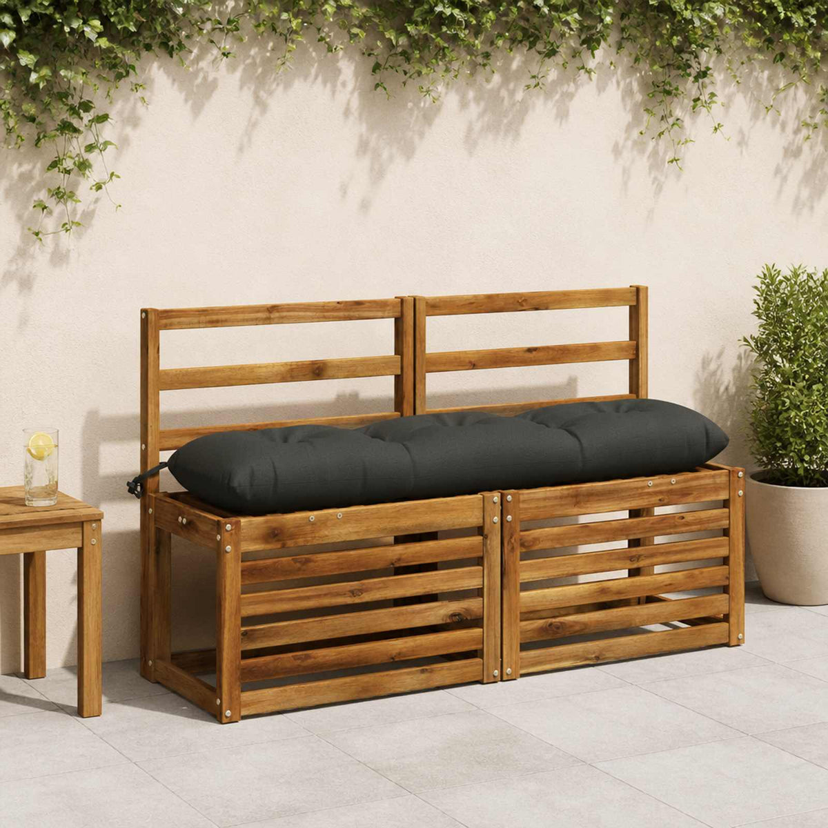 Bankkussen VIANEN 100% Polyester Antraciet 110 x 30 x 12 cm